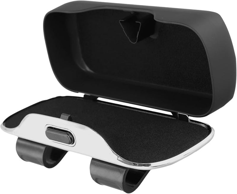 Black Car Sun Visor Sunglasses Holder Organizer With Scratch Protection - Image 1